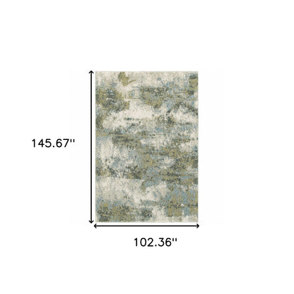 9 x 12 Blue Green Power Loom Rug