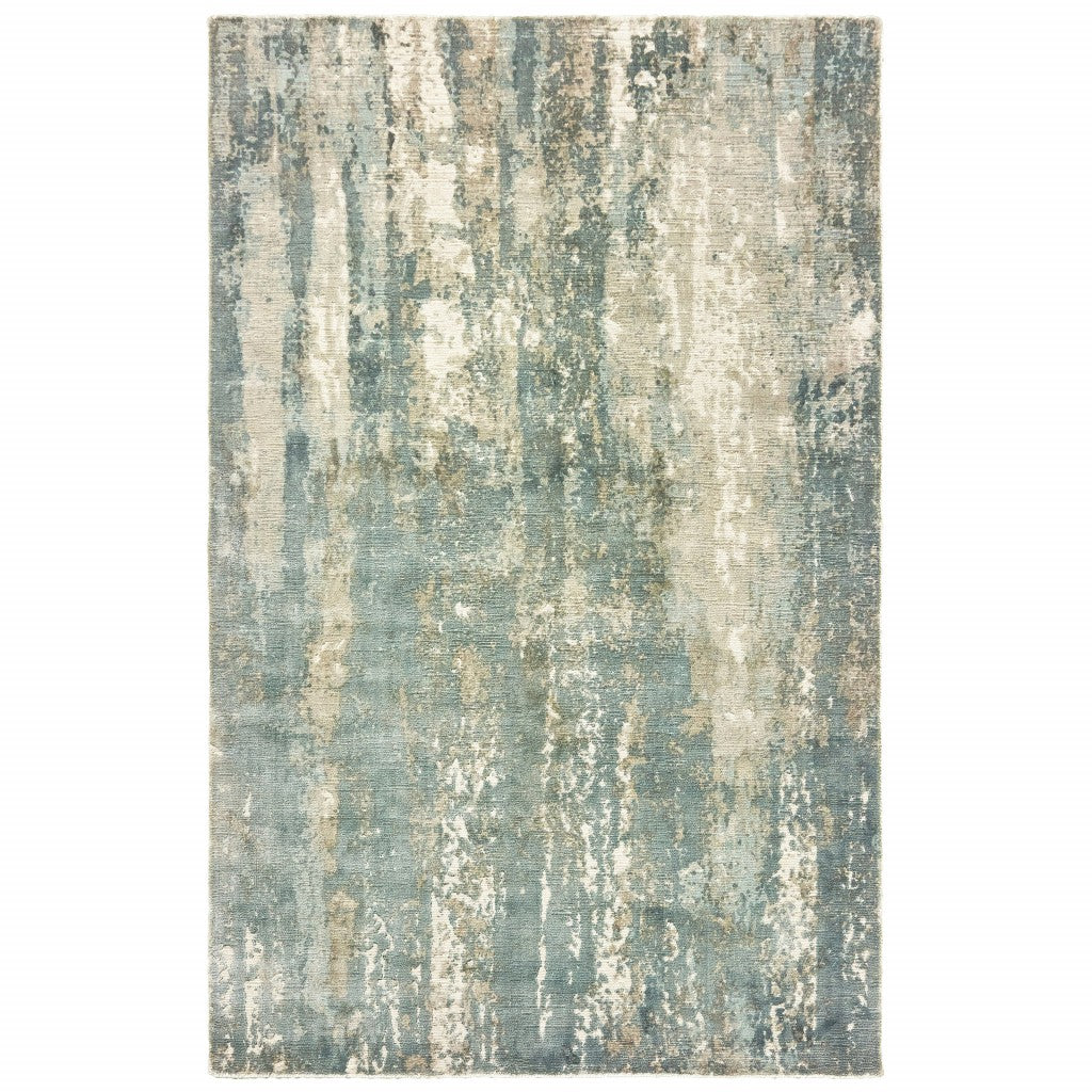 8 X 10 Blue & Gray Splash Indoor Rug
