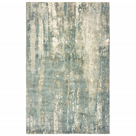 8 X 10 Blue & Gray Splash Indoor Rug