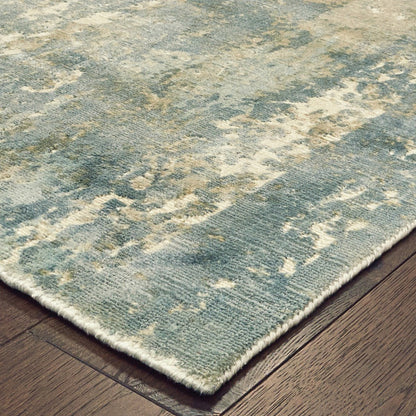 8 X 10 Blue & Gray Splash Indoor Rug