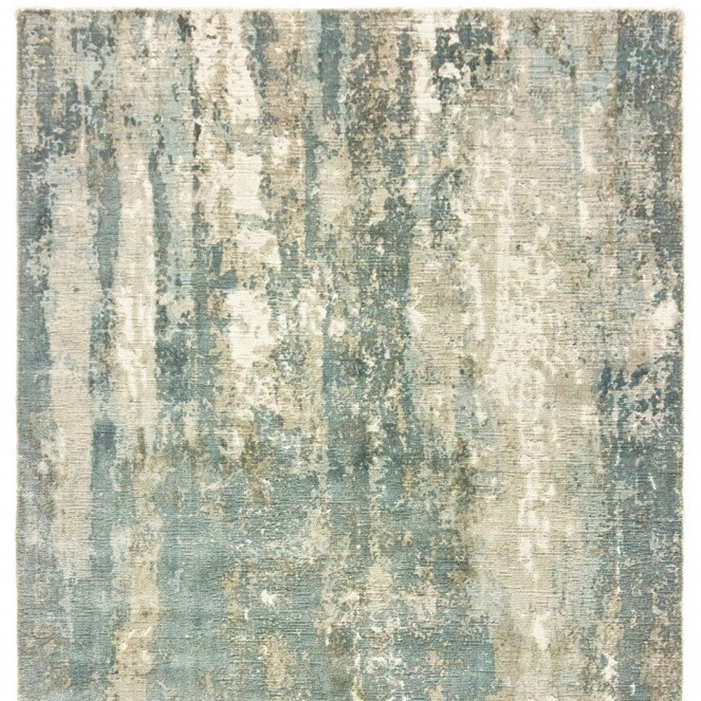 8 X 10 Blue & Gray Splash Indoor Rug