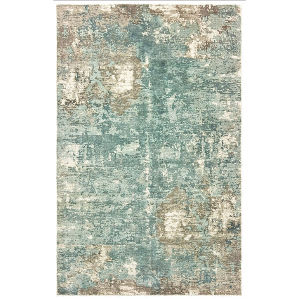 8 X 10 Blue & Gray Pattern Indoor Rug