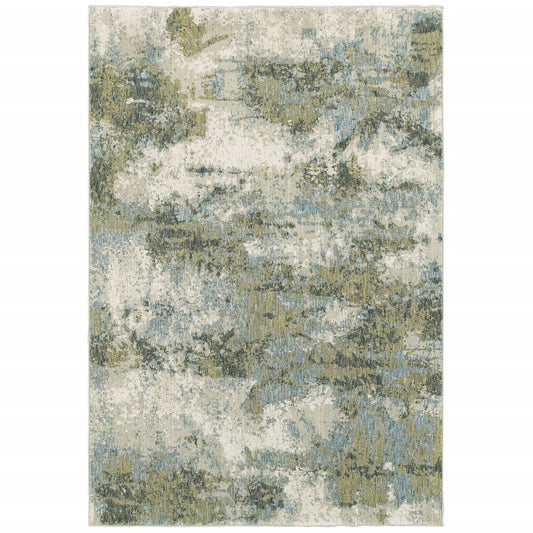 10 x 13 Blue Green Power Loom Rug