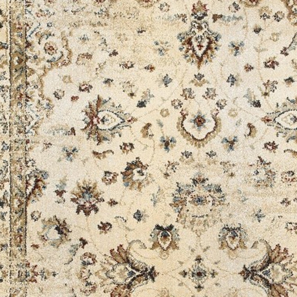 10 x 13 Ivory & Gold Distressed Indoor Rug