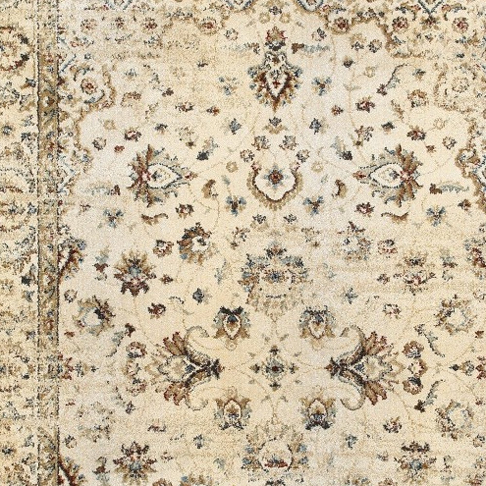 10 x 13 Ivory & Gold Distressed Indoor Rug