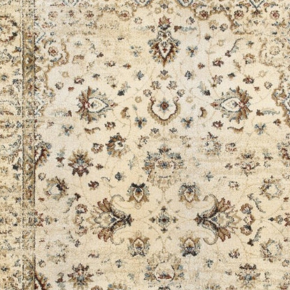 10 x 13 Ivory & Gold Distressed Indoor Rug