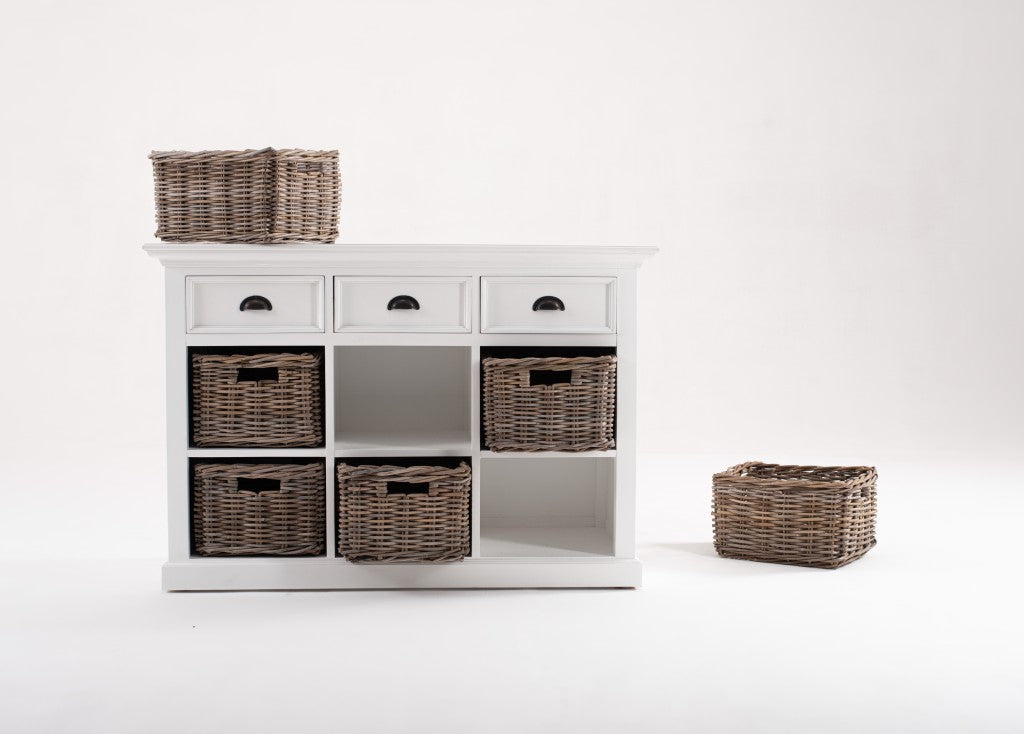 Modern Farmhouse Sideboard Server w/ Basket Set