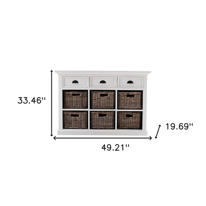 Modern Farmhouse Sideboard Server w/ Basket Set