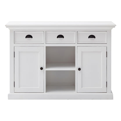 White Wood 3 Drawer Sideboard w/ 2 Doors