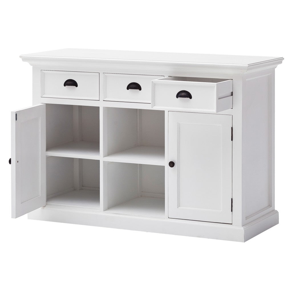 White Wood 3 Drawer Sideboard w/ 2 Doors