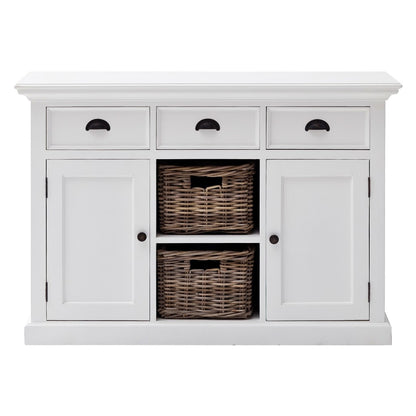 White Wood 3 Drawer Sideboard w/ 2 Doors