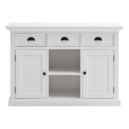 White Wood 3 Drawer Sideboard w/ 2 Doors