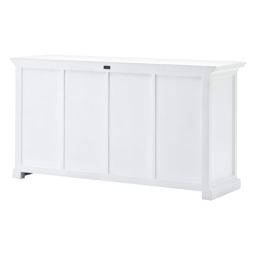White Solid Wood 4 Drawer Sideboard w/ 2 Doors