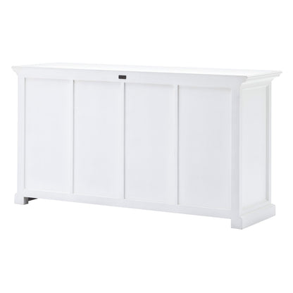 White Solid Wood 4 Drawer Sideboard w/ 2 Doors