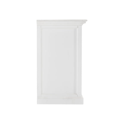 White Solid Wood 3 Drawer Sideboard w/ 4 Glass Doors
