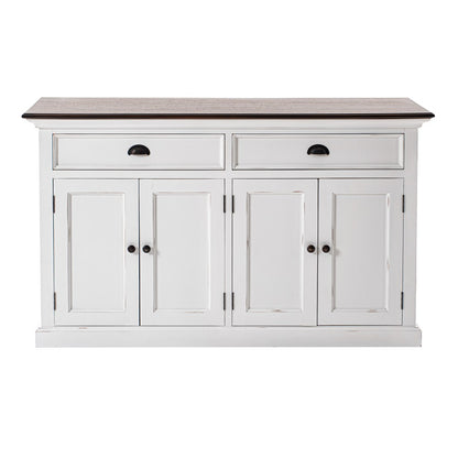 Modern Farmhouse Brown & White Sideboard Server