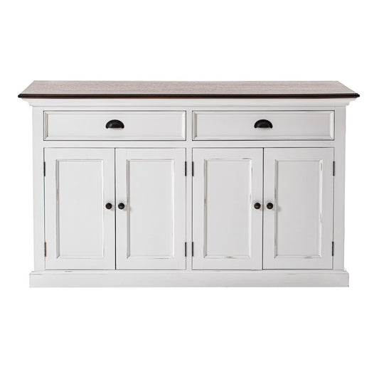 Modern Farmhouse Brown & White Sideboard Server
