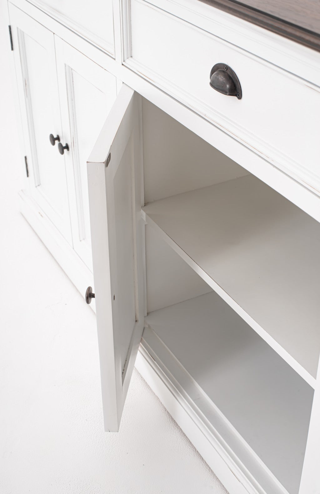 Modern Farmhouse Brown & White Sideboard Server