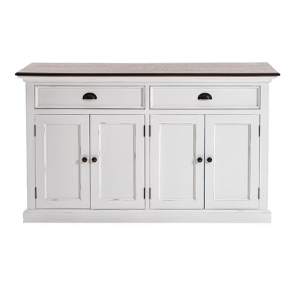 Modern Farmhouse Brown & White Sideboard Server