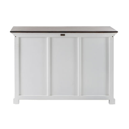 Modern Farmhouse Brown & White Large Accent Cabinet