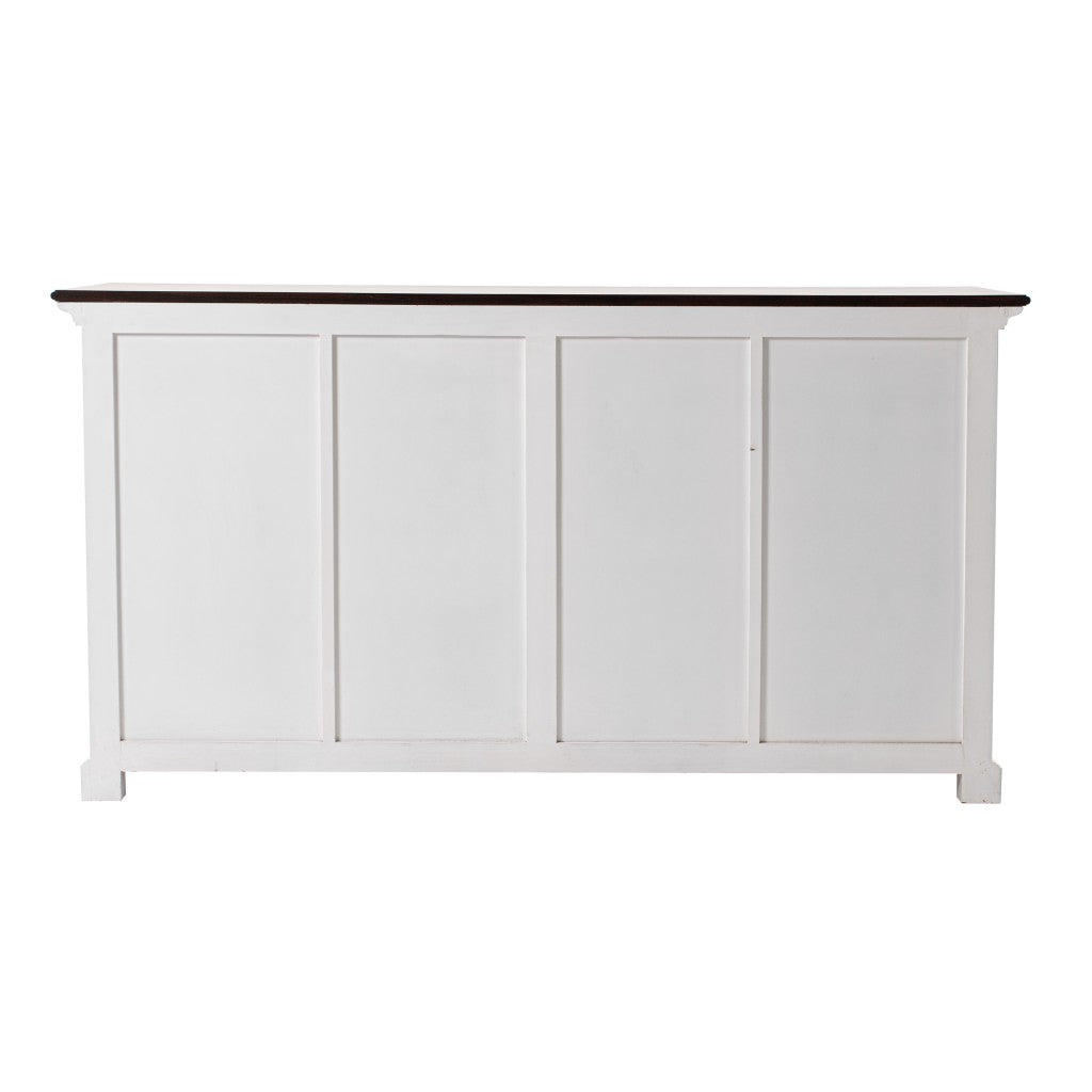 Modern Farmhouse Brown & White Sideboard Server w/ Baskets