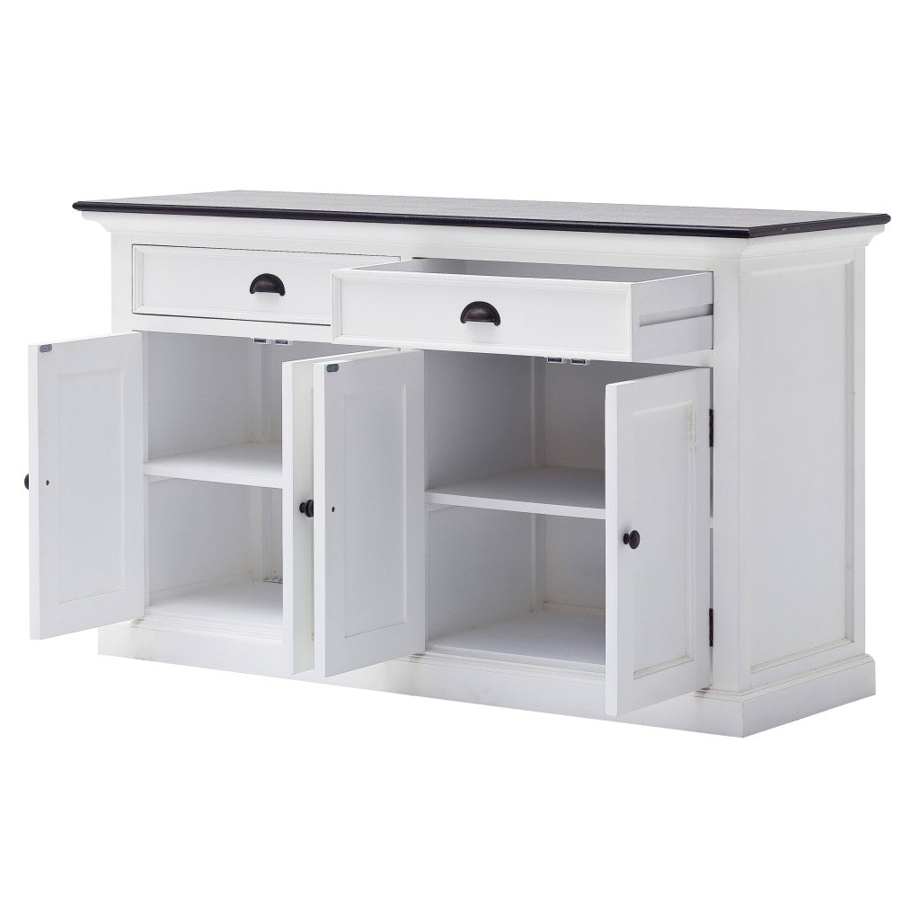 Modern Farmhouse Black & White Sideboard Server