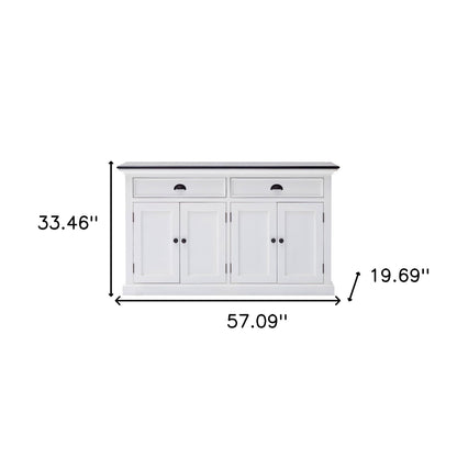Modern Farmhouse Black & White Sideboard Server