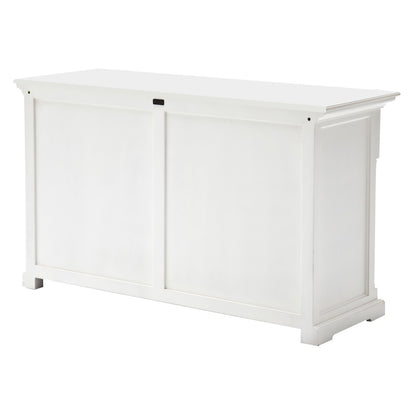 White Solid Wood 2 Drawer Sideboard w/ 4 Doors