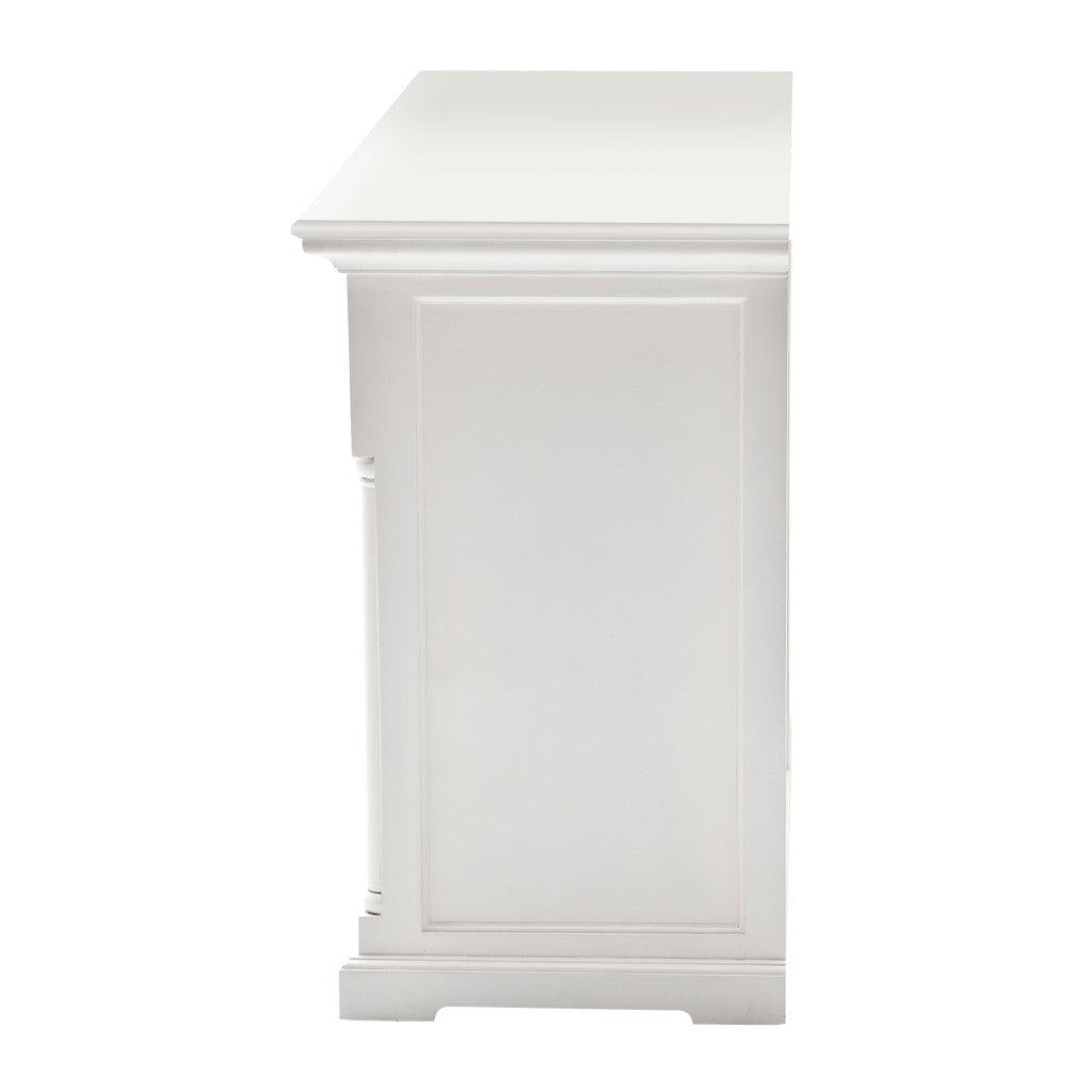 White Solid Wood 2 Drawer Sideboard w/ 4 Doors
