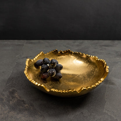 Gold Abstract Torn Texture Serving Bowl