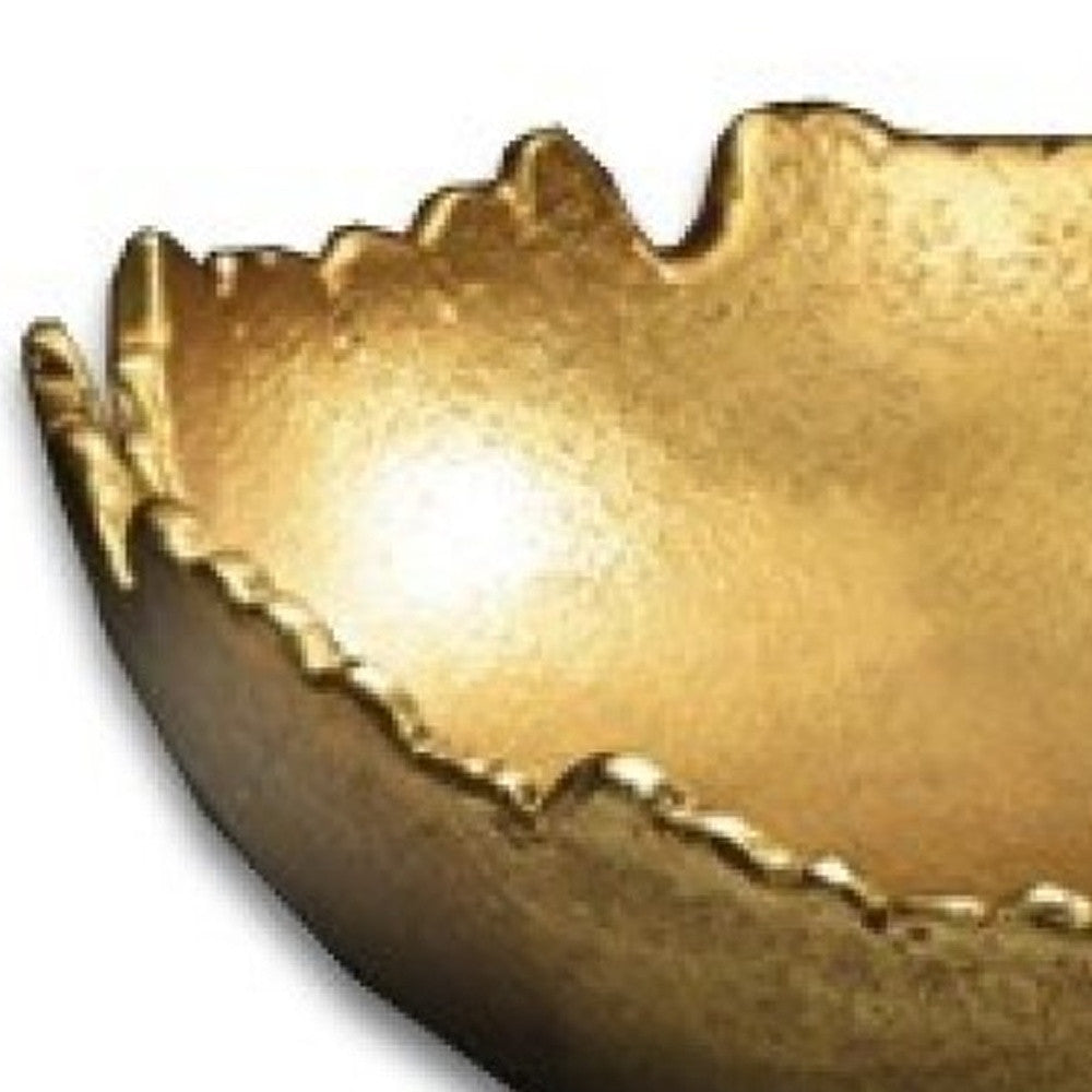 Gold Abstract Torn Texture Serving Bowl
