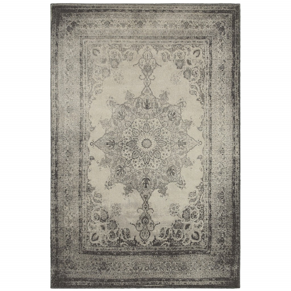 12 x 15 Gray & Ivory Rug