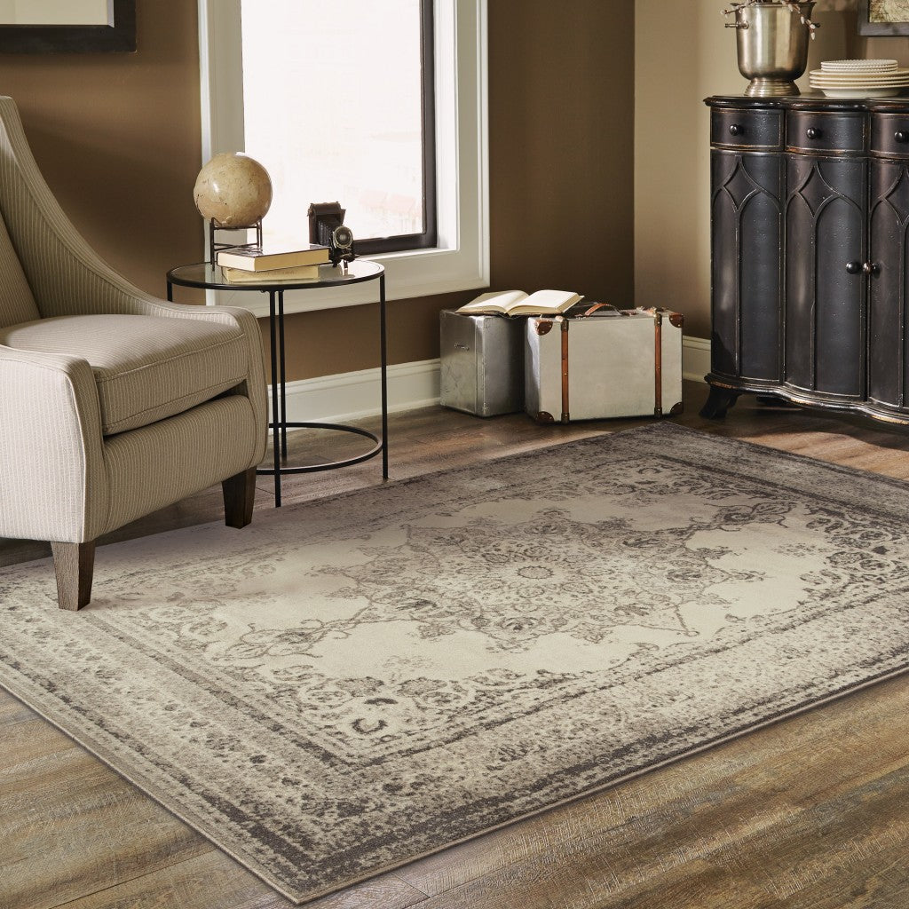 12 x 15 Gray & Ivory Rug