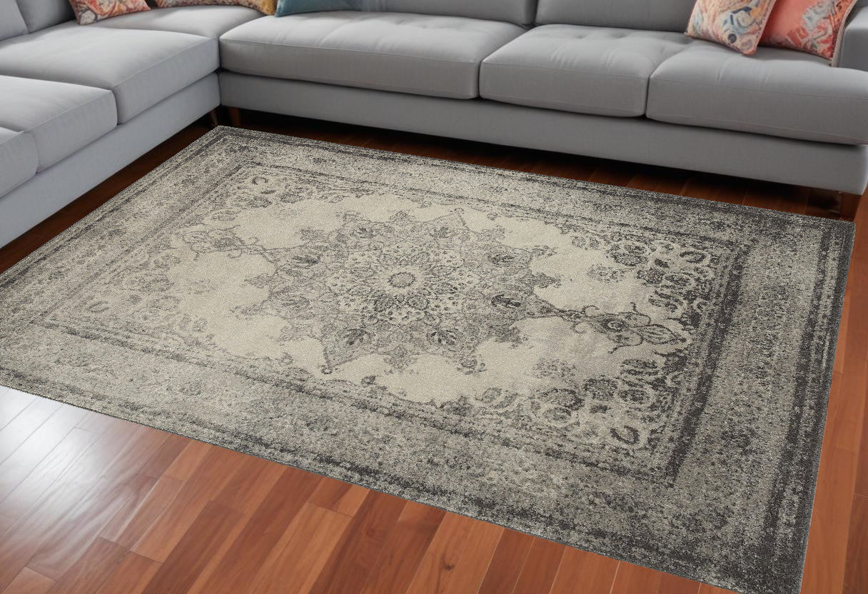 12 x 15 Gray & Ivory Rug