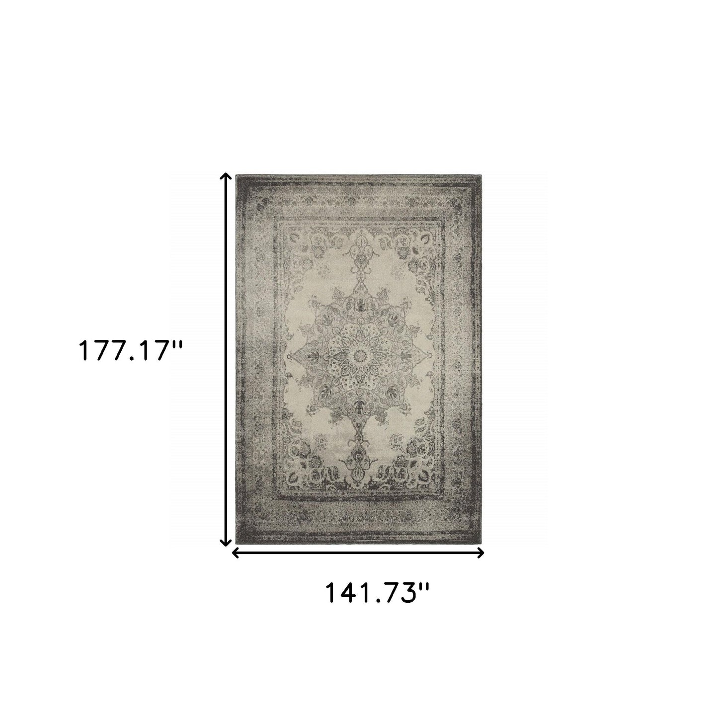 12 x 15 Gray & Ivory Rug