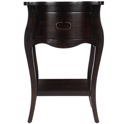 Dark Brown Chocolate Single Drawer Nightstand
