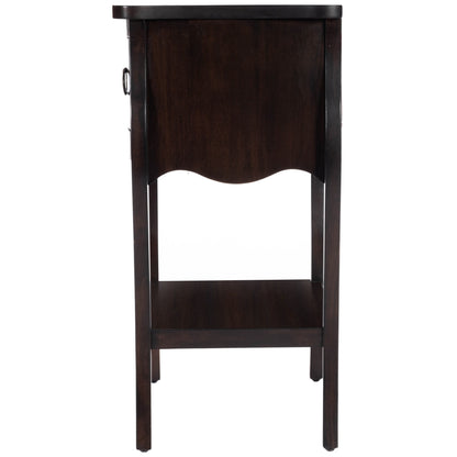 Dark Brown Chocolate Single Drawer Nightstand