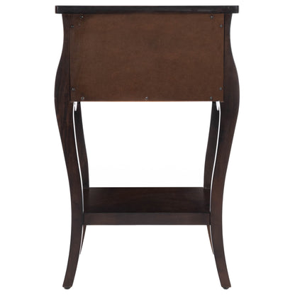 Dark Brown Chocolate Single Drawer Nightstand