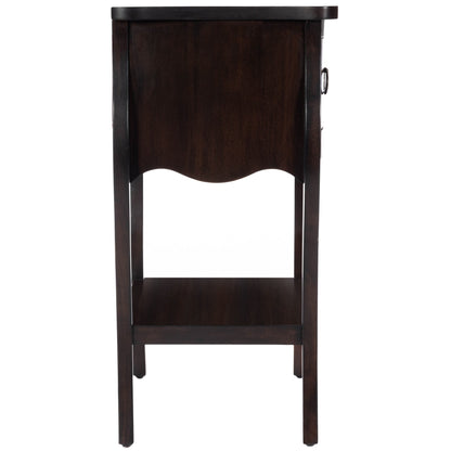 Dark Brown Chocolate Single Drawer Nightstand