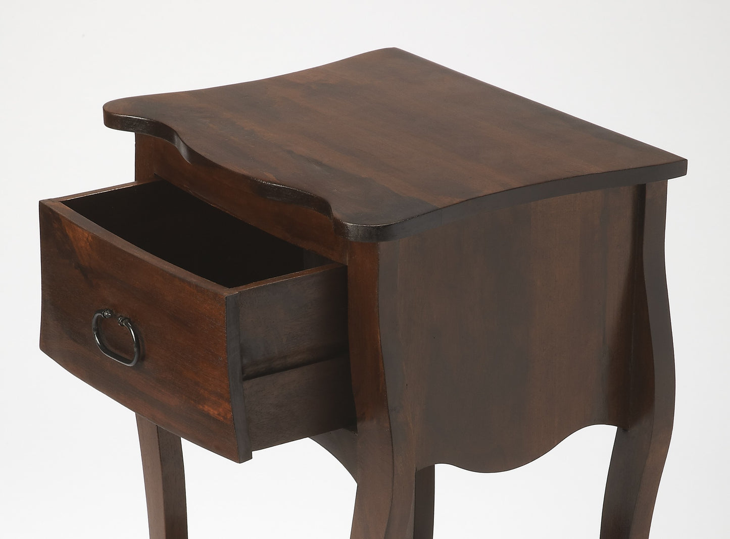 Brown One Drawer Solid Wood Nightstand
