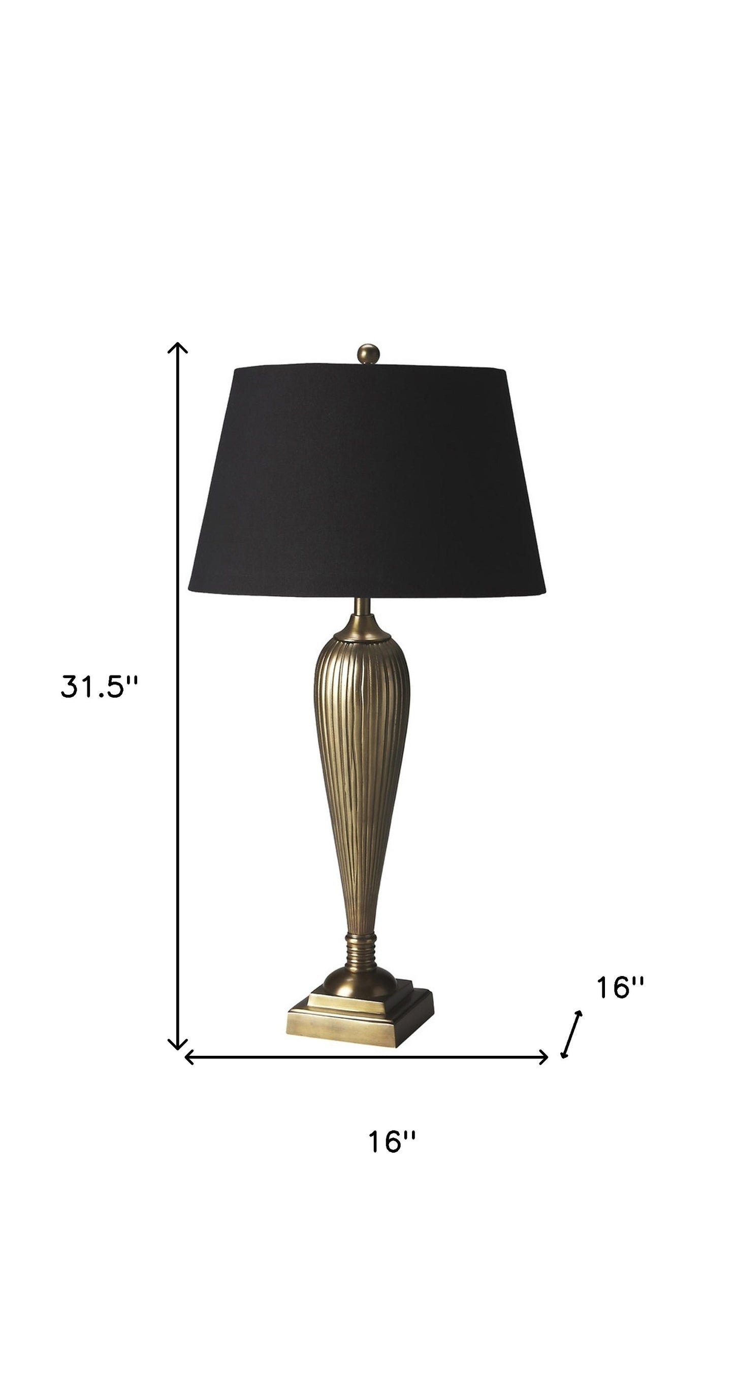 Brass Standard Table Lamp w/ Shade