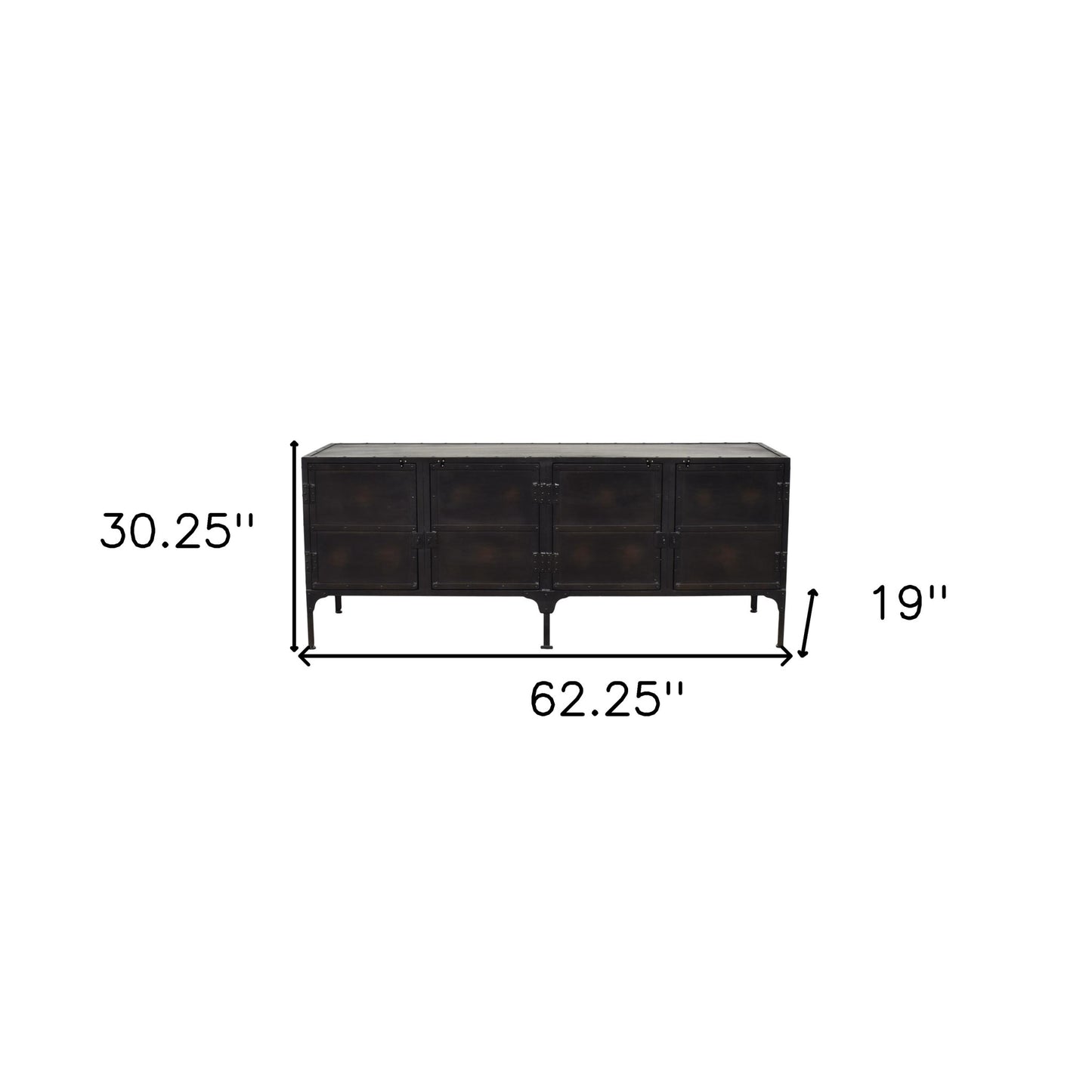 Black Iron Sideboard Console Cabinet