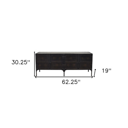 Black Iron Sideboard Console Cabinet