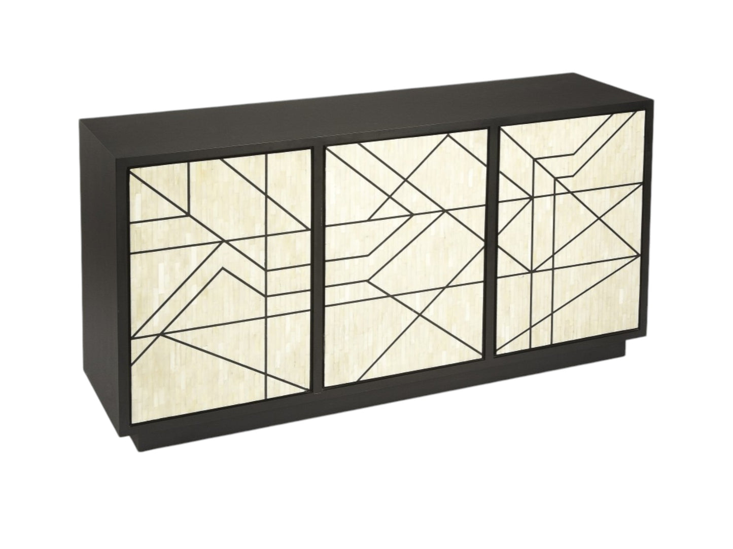 Natural & Black Sideboard w/ 3 Doors