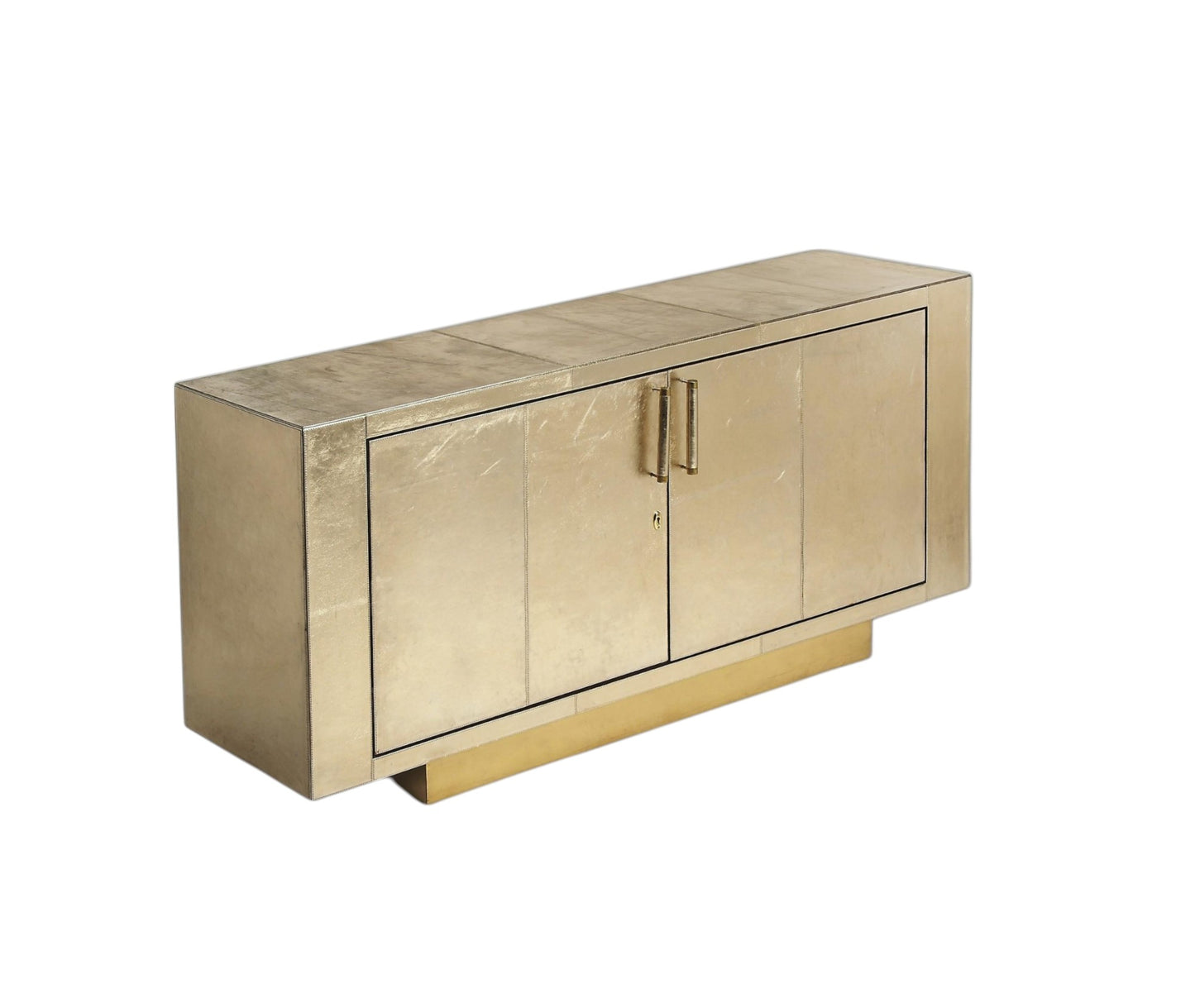 Gold Solid Wood Sideboard Table w/ 2 Doors