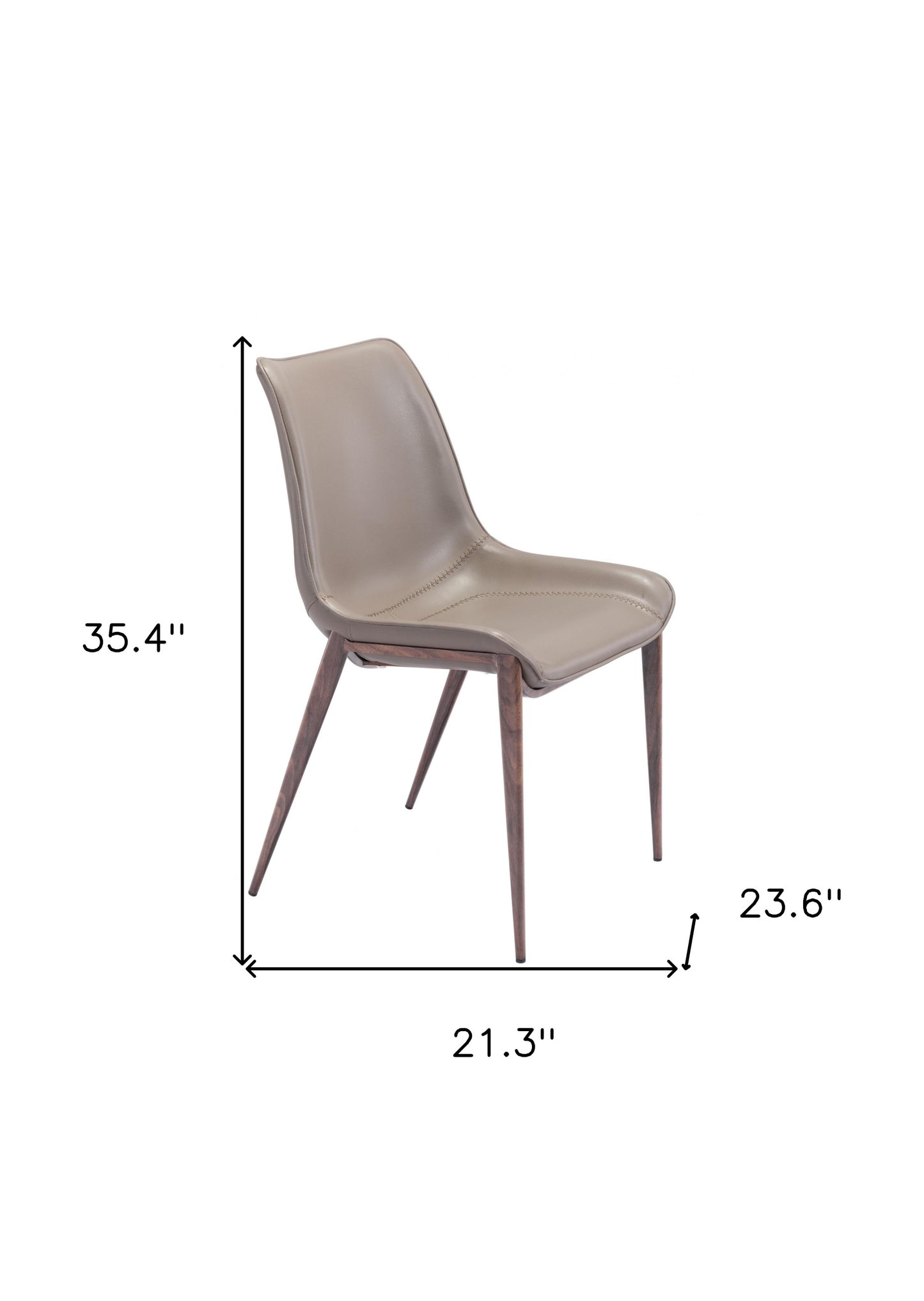 Walnut Solid Back Dining Chairs - Set of 2