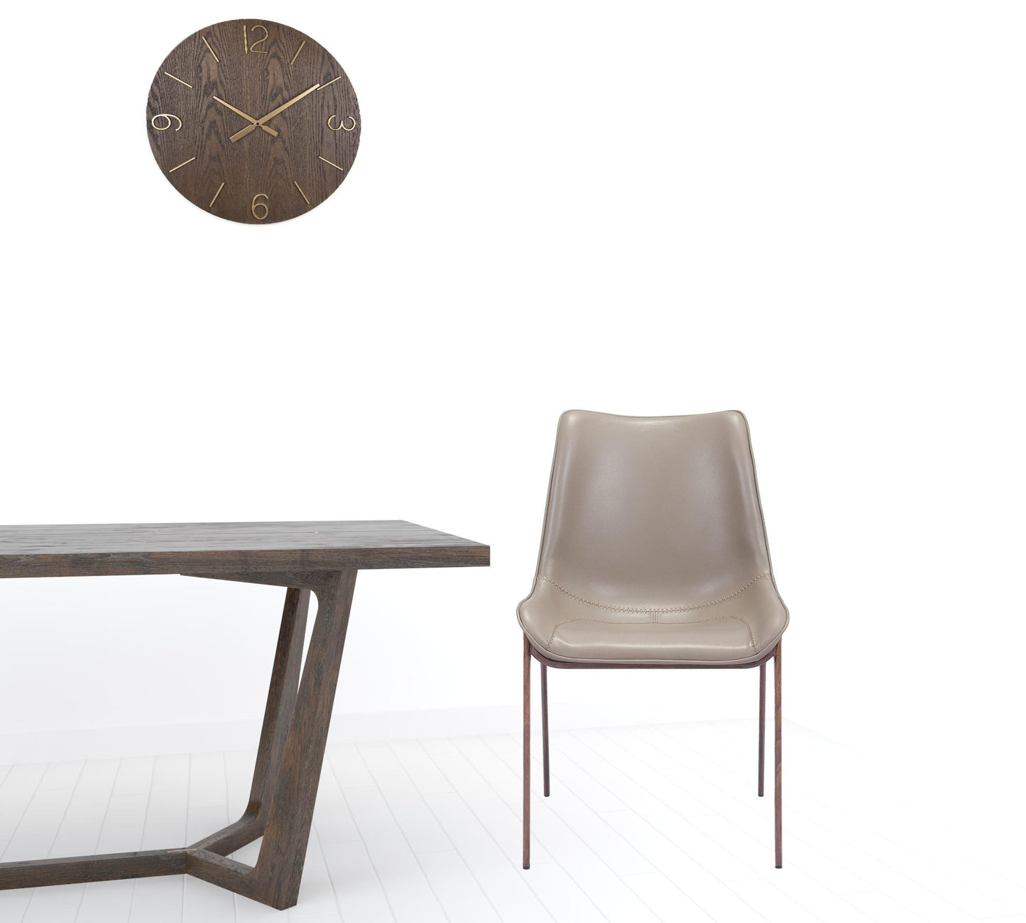 Walnut Solid Back Dining Chairs - Set of 2