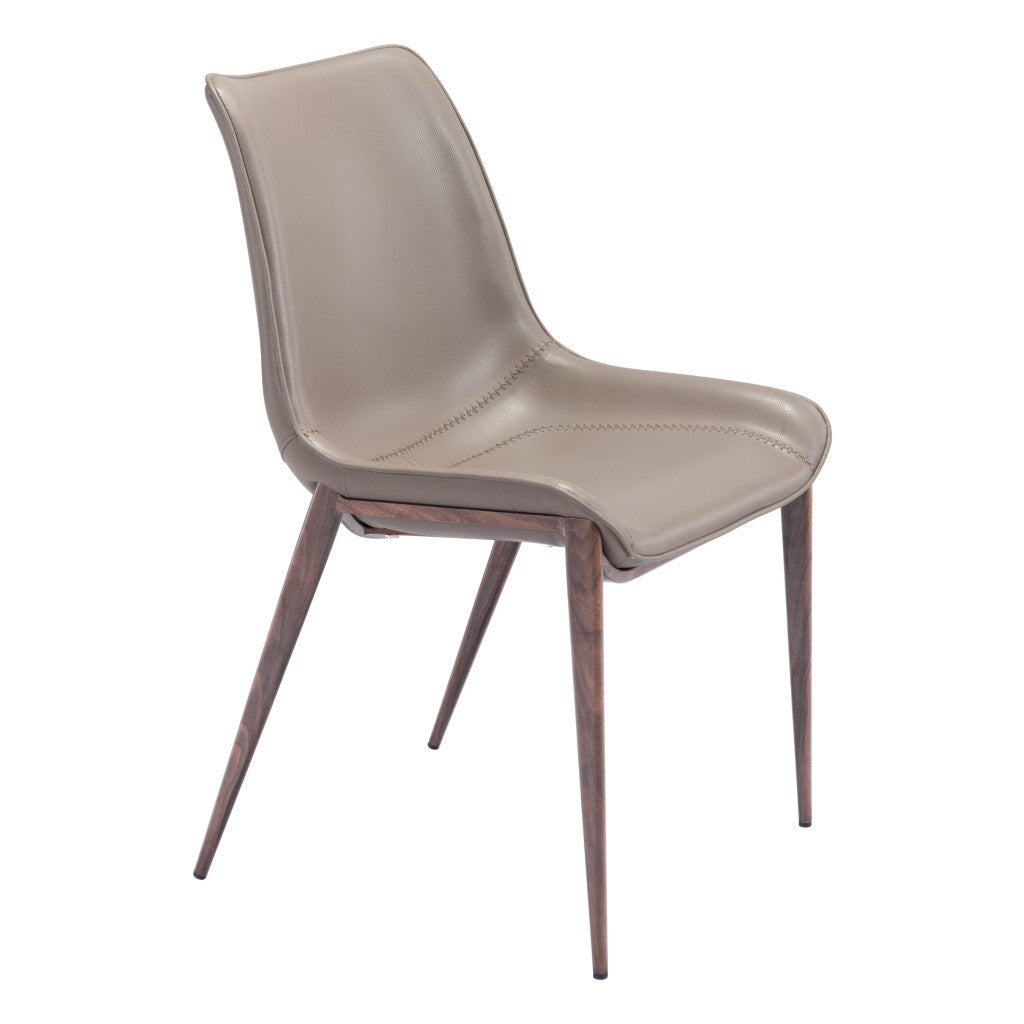 Walnut Solid Back Dining Chairs - Set of 2