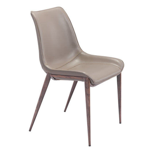 Walnut Solid Back Dining Chairs - Set of 2