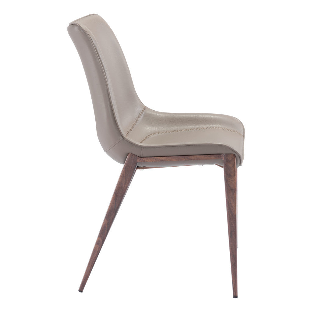 Walnut Solid Back Dining Chairs - Set of 2